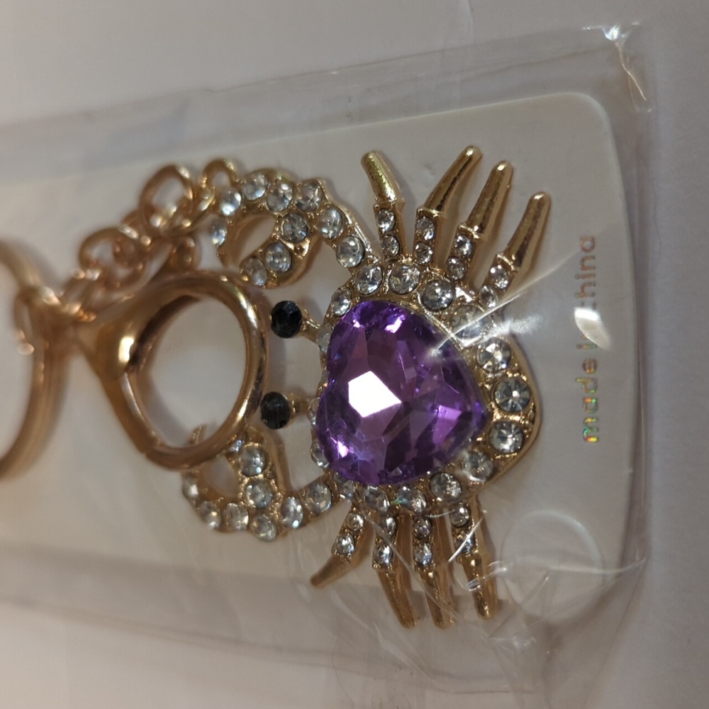 Purple Crab Keychain Bag Charm